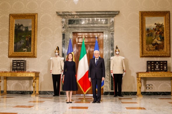 Maia Sandu în vizită oficială la Roma: „Suntem hotărâți să dezvoltăm în continuare relații bune de parteneriat cu Italia”